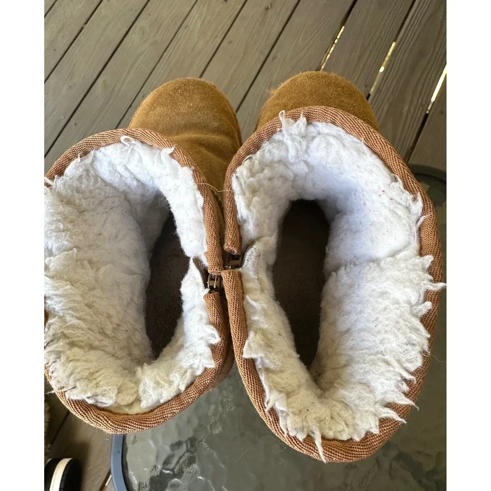 Koolaburra by UGG Kids‎ Suede Leather Zip Winter Ankle Boots Size 6
